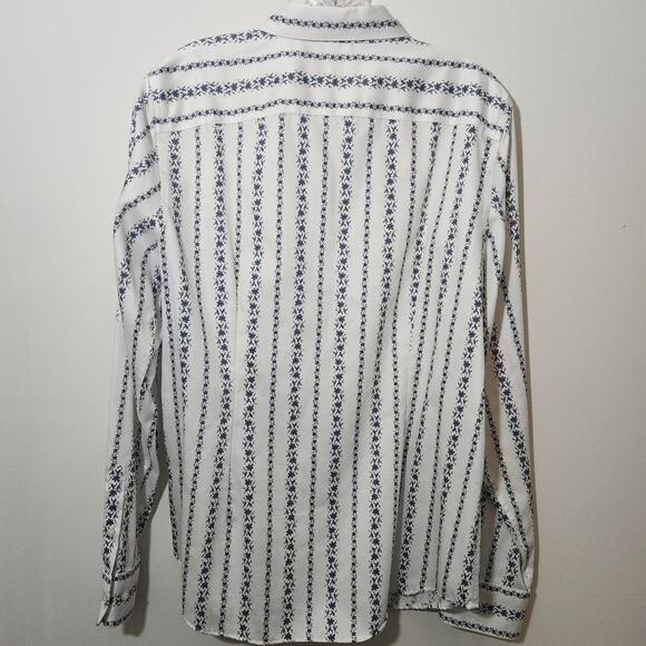 Chaps Flower Striped Button Down - Picture 2 of 3